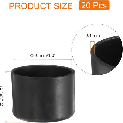 uxcell 20pcs Round Chair Leg Caps 40mm/1.6" PVC Chair Leg Floor Protectors - Image 2