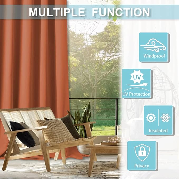 RYB HOME Outdoor Curtains Waterproof - Image 6
