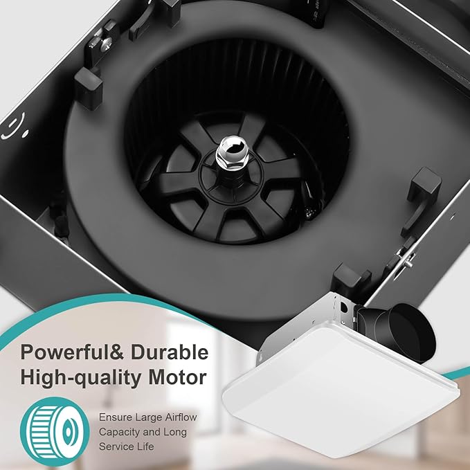 Bathroom Exhaust Fan Ceiling Mount 110CFM, Quiet Ventilation Fan 1.5 Sones - Image 6