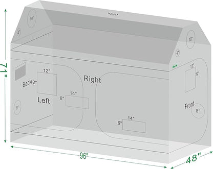 96"x48"x72" Roof Cube Grow Tent - Image 8