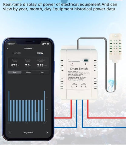 High Power Tuya 16A WiFi Temperature Humidity Controller -Wireless Remote - Image 4