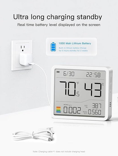 7-in-1 Air Quality Monitor Indoor, Air Analysis Apparatus, 5s Backlight Air - Image 8
