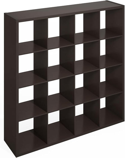 Furinno Simple Cube Storage Organizer, 16-Cube Display Shelf, Open Back - Image 6