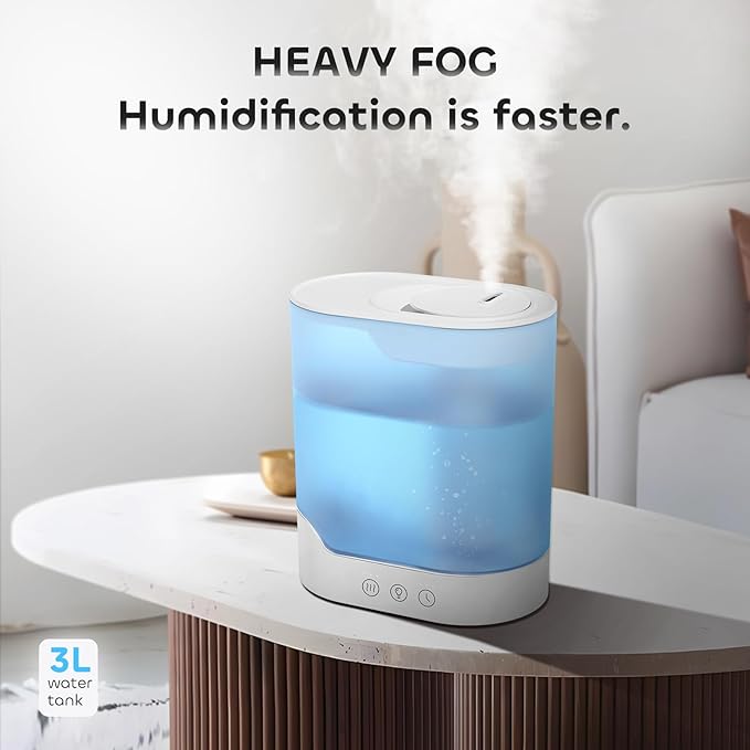 YOGIN Air Humidifier for Bedroom, 3L Top-Fill Cool Mist Humidifier & Essential - Image 2