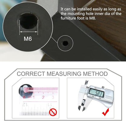 uxcell M6 x 10 x 16mm Leveling Feet Adjustable Leveler Floor Protector - Image 3