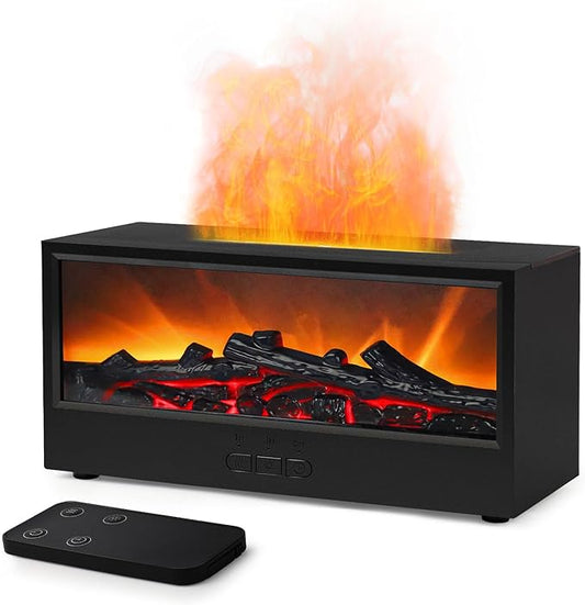 Essential Oil Diffuser, 7-Color Fireplace Flame Aromatherapy Humidifier by Unknown