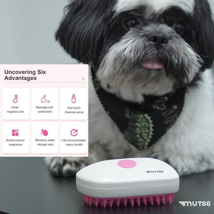 Cat Steam Brush, 3-in-1 Mist Grooming Brush, USB-C Rechargeable Anti-Static - Image 3