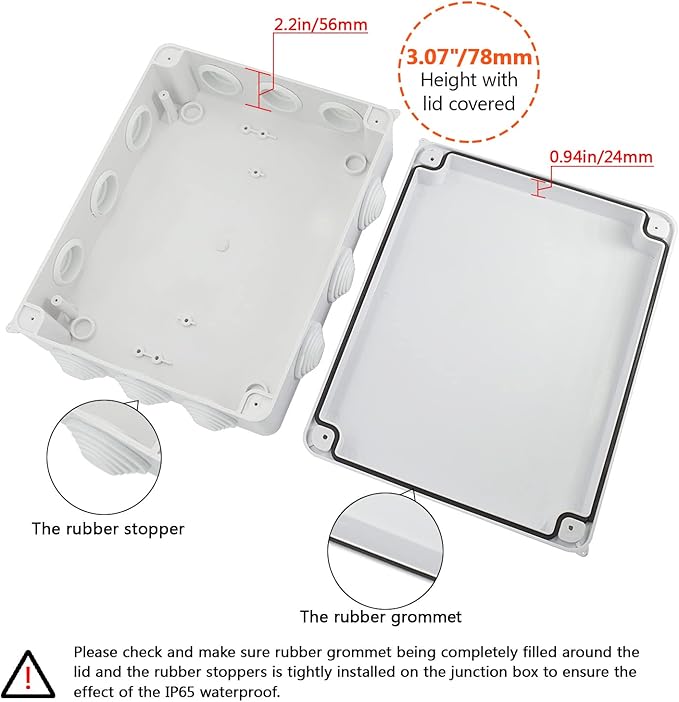 LeMotech Junction Box, ABS Plastic IP65 Waterproof and Dustproof, Universal - Image 4