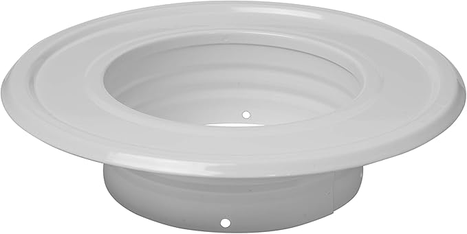 Vent Systems 4" Inch White Duct Connector Flange Plate – Galvanized Steel by VentSystems