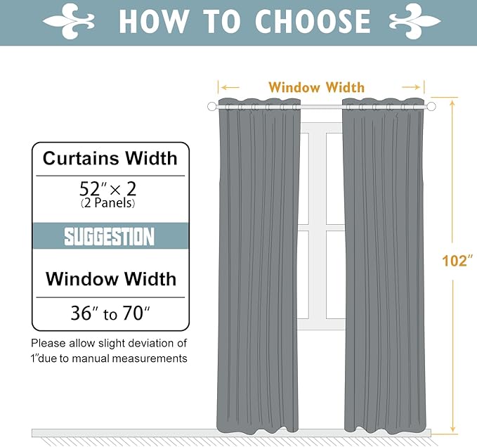 ChrisDowa Blackout Curtains 102 Inches Long 2 Panels Set - Image 7