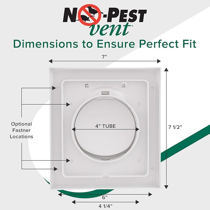 NO-PEST VENT, Exclusive Dual Door Dryer Vent Cover Outdoor 4 inch or Bathroom - Image 6