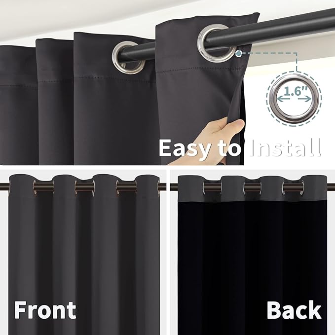 BGment 100% Blackout Curtains 108 Inch Long 2 Panles Set, Thermal Insulated - Image 6