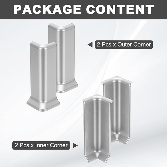 uxcell Self Adhesive Baseboard Corner Blocks, 4.07 Inch Wall Edge Corner - Image 3