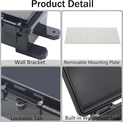 Junction Box, Hinged Black Clear Cover IP67 Waterproof ABS Project Box - Image 4
