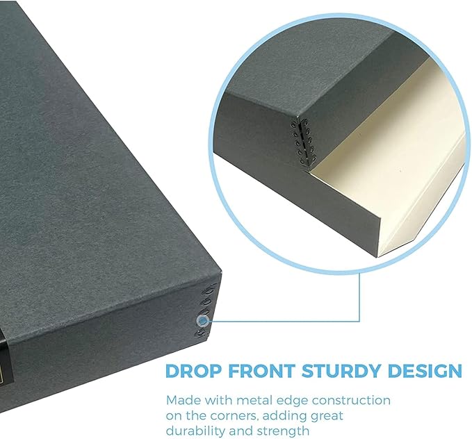 Lineco Museum Archival Storage Box, 16.75x20.75x3 in. Drop Front Design. - Image 9