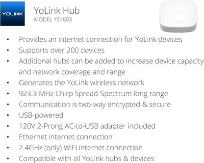 YoLink Water Leak Starter Kit: Hub + 6 Leak Sensor 1, LoRa Long-Range, - Image 3