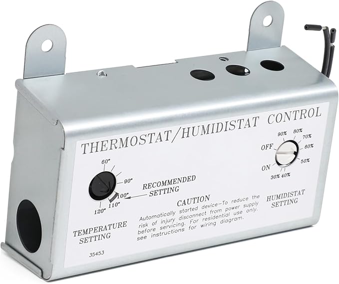 Criditpid Attic Fan Adjustable Thermostat & Humidistat Controller Box by Criditpid
