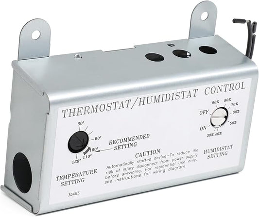 Criditpid Attic Fan Adjustable Thermostat & Humidistat Controller Box by Criditpid