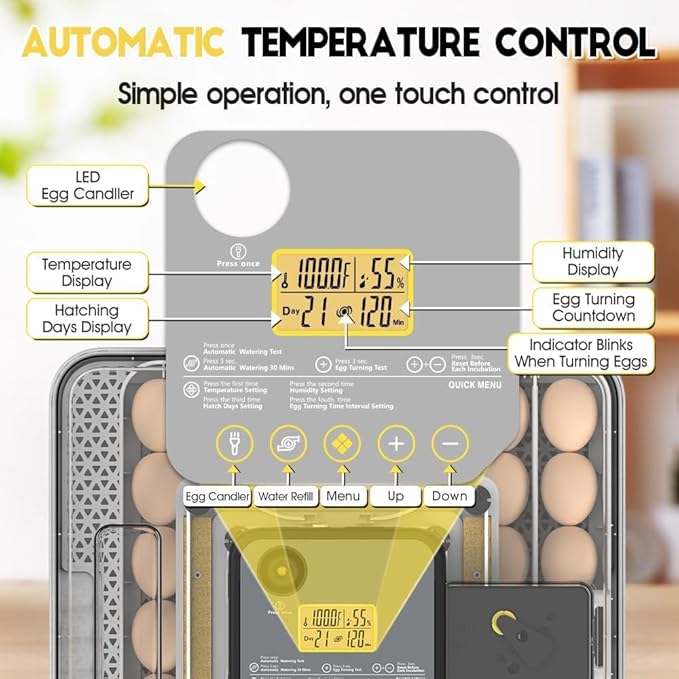 Automatic 48-Egg Incubator for Breeders, Sensor-Based Precise Humidity & Temp - Image 2