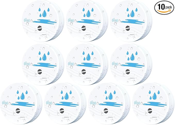 10 Pack Water Leak Detectors for Home, 100dB Waterproof Water Sensor Alarm Leak by Unknown