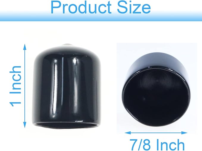 Acocony 7/8 Inch Rubber Cap Round Rubber End Caps PVC Flexible Protector - Image 2