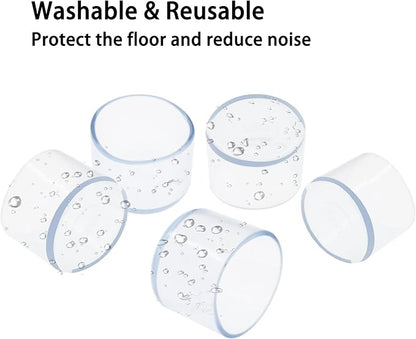 Round Chair Leg Caps, PVC Furniture Feet Covers, TTZEZE Transparent Round Floor - Image 5