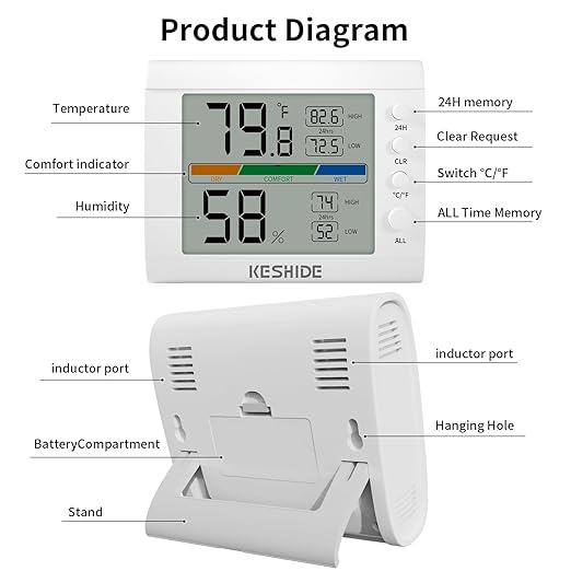 Hygrometer Thermometer Gauge Mini Digital, Monitor Indoor Outdoor Humidity - Image 5