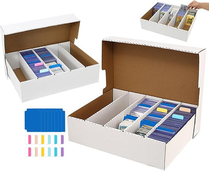 Trading Card Storage Box 3900-8000 Count Collector Cards Box White Sports Card by Unknown
