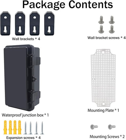 Junction Box, Hinged Black Cover IP67 Waterproof ABS Project Box - Image 6