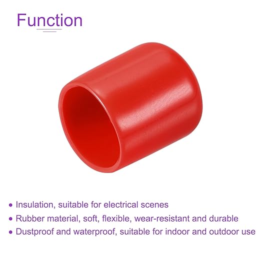 DMiotech 20 Pack 5/8" ID Red Screw Thread Protectors Rubber End Caps Bolt Covers - Image 5