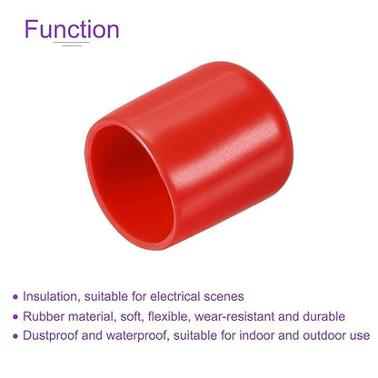 DMiotech 20 Pack 5/8" ID Red Screw Thread Protectors Rubber End Caps Bolt Covers - Image 5