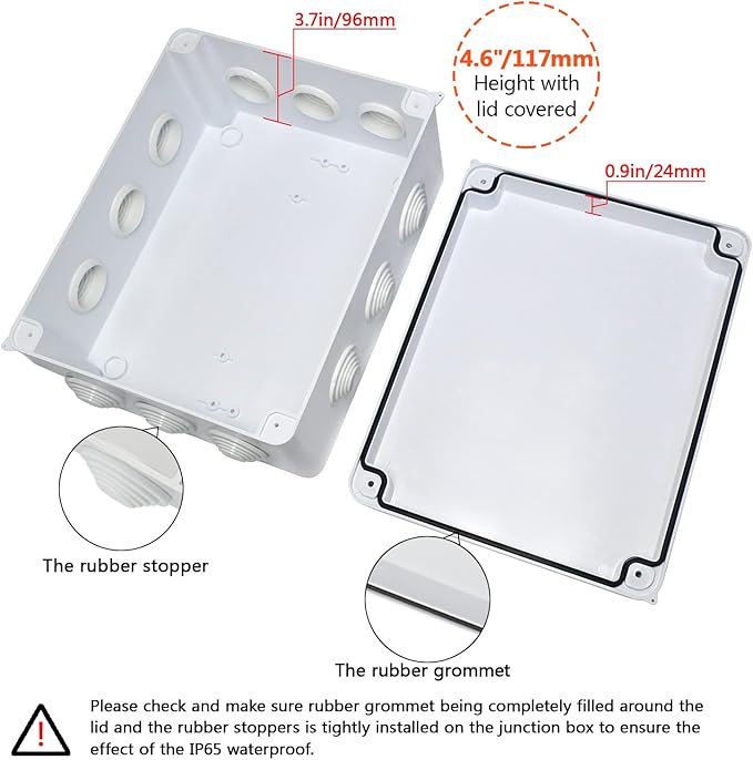 LeMotech Junction Box, ABS Plastic IP65 Waterproof and Dustproof, Universal - Image 4