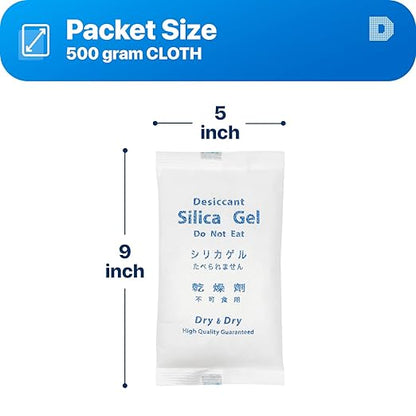 Dry & Dry 500 Gram Silica Gel Packets Desiccants, Silica Packets - Image 3