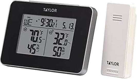 Taylor Wireless Digital Indoor Outdoor Thermometer and Hygrometer, Weather by Taylor