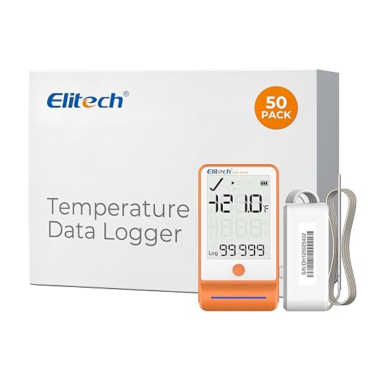 Elitech 50Pack Bluetooth Ultra Low Digital Temperature Data Logger by Elitech