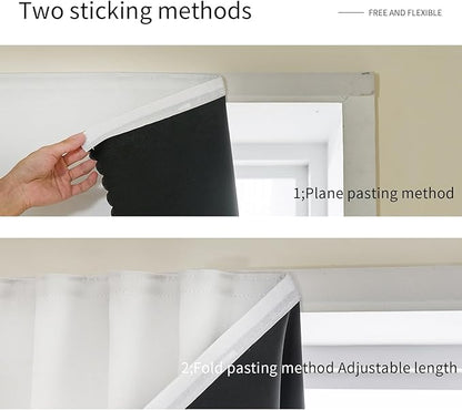 Adhesive Curtain 100% Blackout No-Drill Easy Install - Image 5