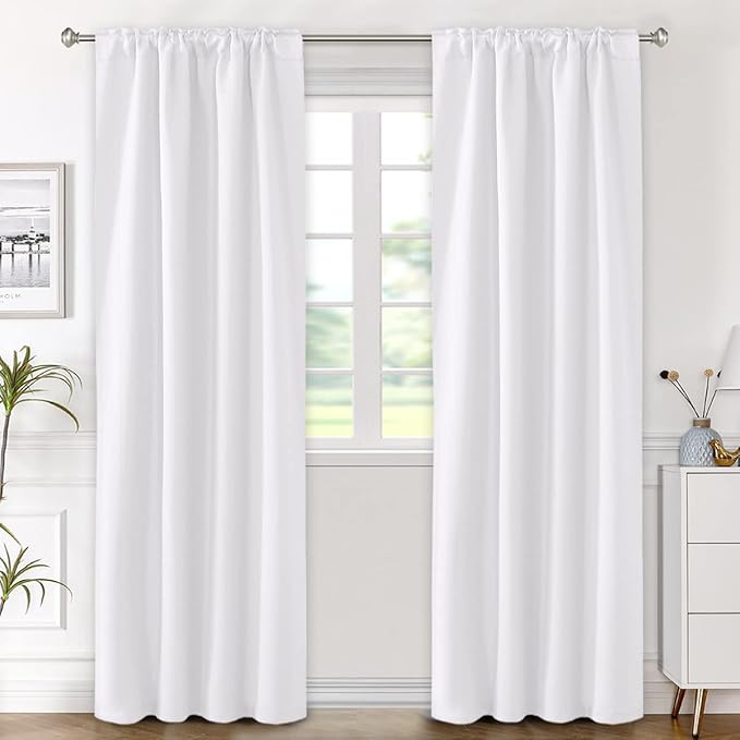 H.VERSAILTEX White Curtains Thermal Insulated Window Treatment Panels Room - Image 2