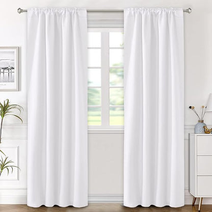 H.VERSAILTEX White Curtains Thermal Insulated Window Treatment Panels Room - Image 2