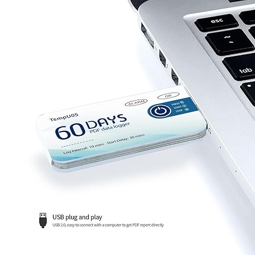 Tzone 50 Packs Single Use Temp Recorder Data Logger Temperature Logger USB - Image 8