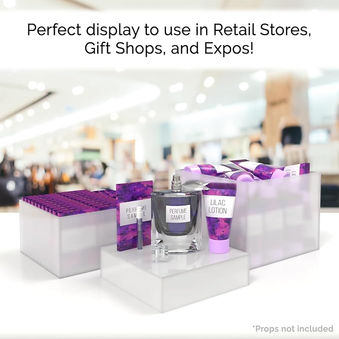 3 Piece Acrylic Display Boxes Retail Frosted Product Riser 2" - Image 4