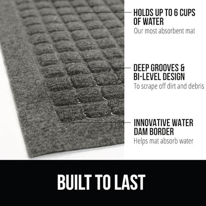 GORILLA GRIP Front Door Mat, Indoor Outdoor Ultra Absorbent HydroAbsorb Doormat - Image 3