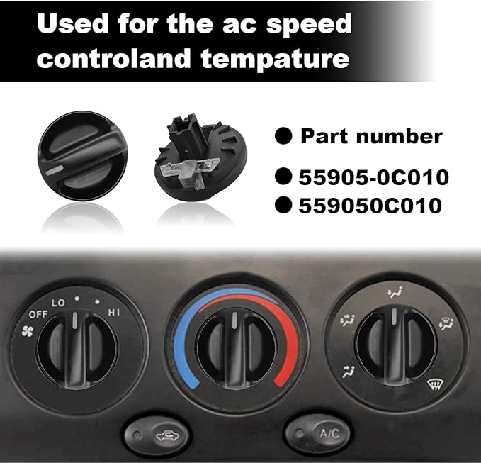 3Pcs AC Heater Blower Fan Control Knob Compatible - Image 6