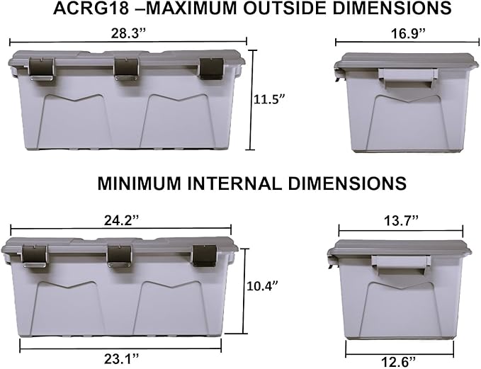 MTM ACRG18 Gear Crate Utility Box, Water Resistant Gear Dry Storage Box - Image 4