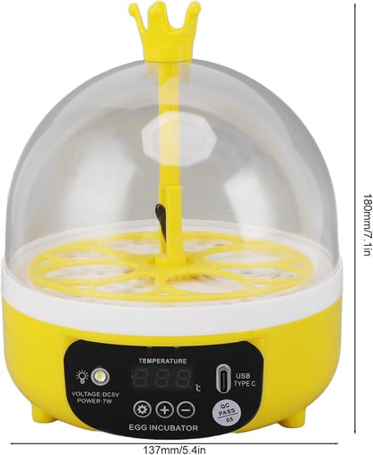 Hapivida 4 Eggs Mini Automatic Incubator, 7W Temperature Humidity Control - Image 5