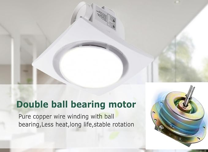 Bathroom Exhaust Fan with LED Light Ceiling Mount Ventilation Fan 110 CFM 1.0 - Image 5