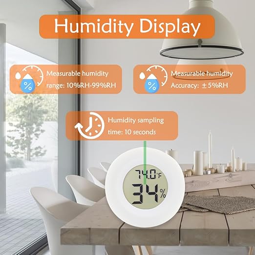 6-Pack Mini Round Hygrometer Thermometer Digital LCD Monitor Indoor Outdoor - Image 3
