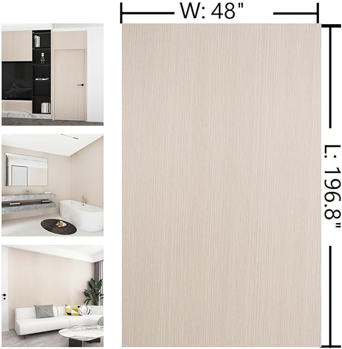 Extra Wide 48"x196" Natural Wood Contact Paper Beige Wood Grain Wallpaper Peel - Image 7