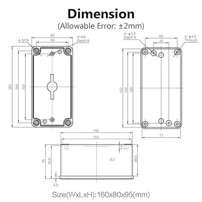 LeMotech Junction Box IP67 Waterproof Dustproof ABS Plastic Project Box - Image 6