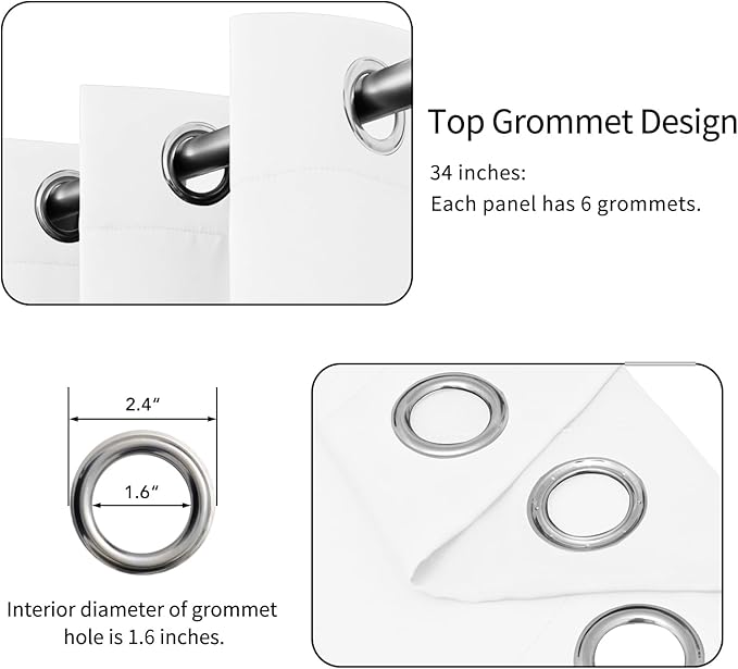 Easy-Going Curtains for Bedroom, Solid Thermal Insulated Grommet and Noise - Image 4