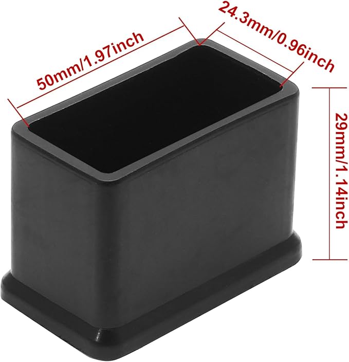 8 Pcs Rectangle PVC Furniture Leg Caps, Vinyl Flexible Chair Leg Floor - Image 2